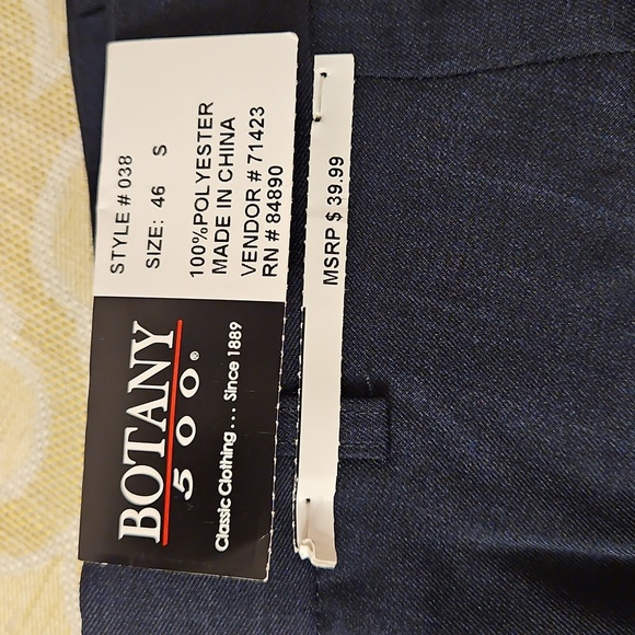 Botany 500 NWT Dress Pants 46x28 navy blue mens slacks - Picture 3 of 6